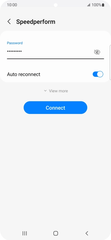 Key in the password for the WiFi network and press Connect.