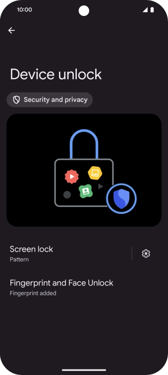 Press Screen lock and key in the additional phone lock code you created earlier.