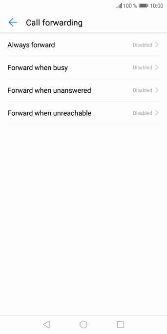 Press the required divert type.