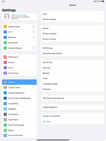 Press Sign in to your iPad.