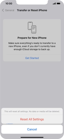 Press Reset All Settings.