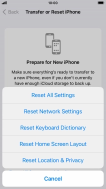 Press Reset All Settings.