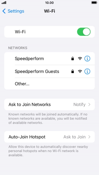 Press the required WiFi network and key in the password for the WiFi network.