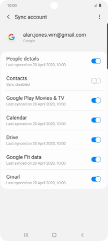 Press the indicator next to 'Contacts' to turn on the function.
