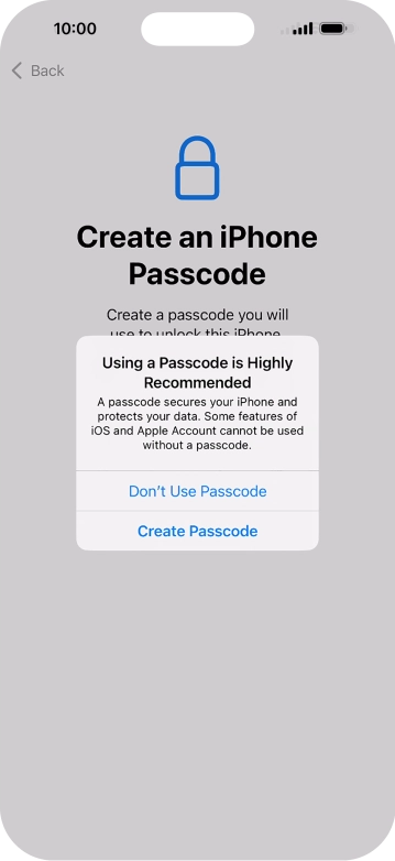 If you turn off the function, press Don't Use Passcode. If you turn off the function, press Don't Use Passcode.