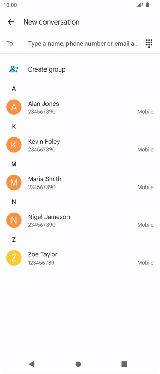 Press the field next to 'To' and key in the first letters of the recipient's name. Press the field next to 'To' and key in the first letters of the recipient's name.