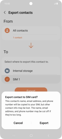 Press Export.