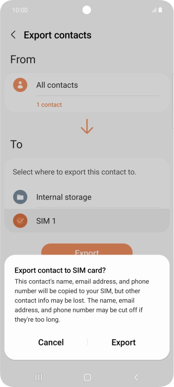 Press Export.