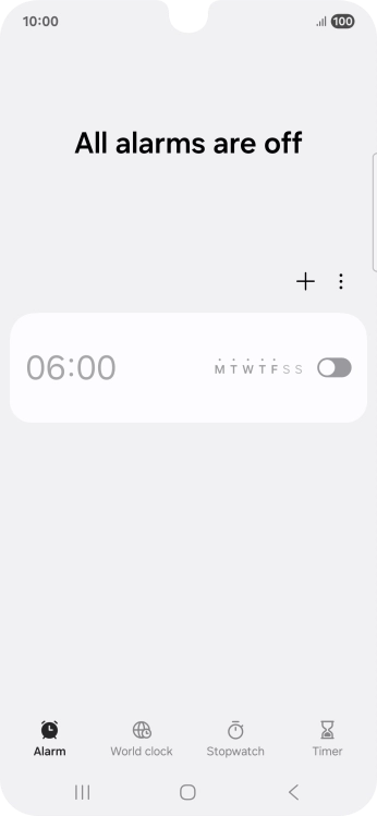 Press the set new alarm icon.