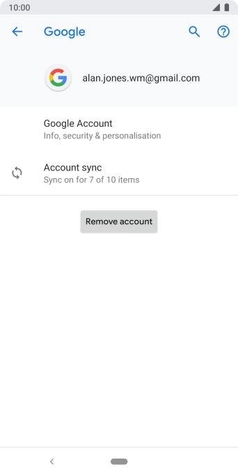 Press Account sync.