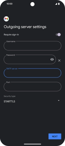 Press the field below 'Port' and key in 587.