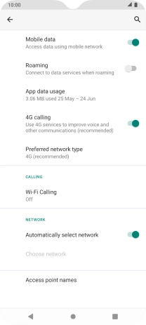 Press the indicator next to 'Automatically select network' to turn off the function and wait while your phone searches for networks.
