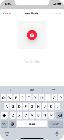Press the text input field and key in a name for the playlist.