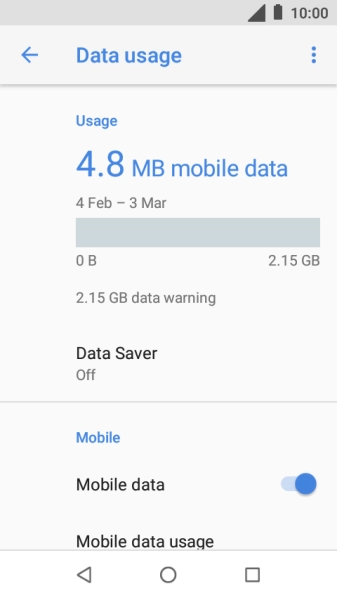 The total data usage is displayed.