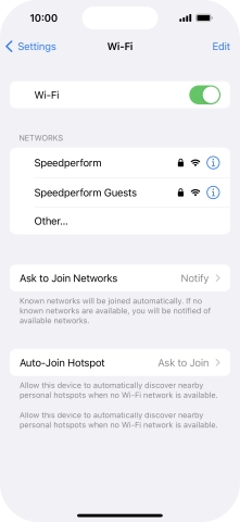 Press the required WiFi network and key in the password for the WiFi network.