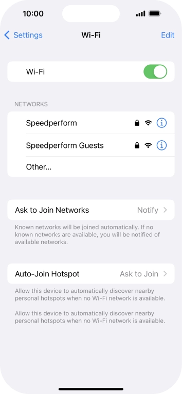 Press the required WiFi network and key in the password for the WiFi network.
