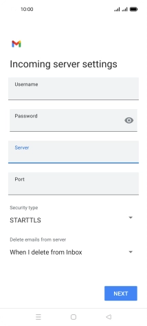 Press the field below 'Port' and key in 110.