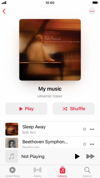 Go to the required category or playlist and press the required audio file.