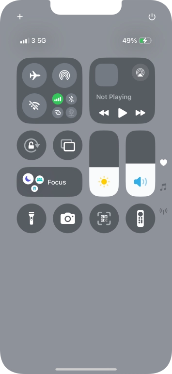 Press the airplane mode icon to turn the function on or off.