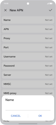 Key in O2 UK Internet and press OK.