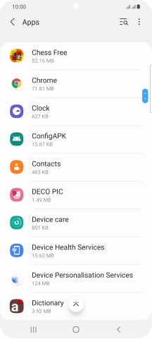 Press the required app.