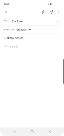 Press the text input field and write the text for your email.