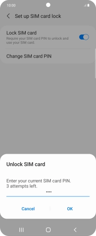 Key in your SIM PIN and press OK. The default SIM PIN is 0000.