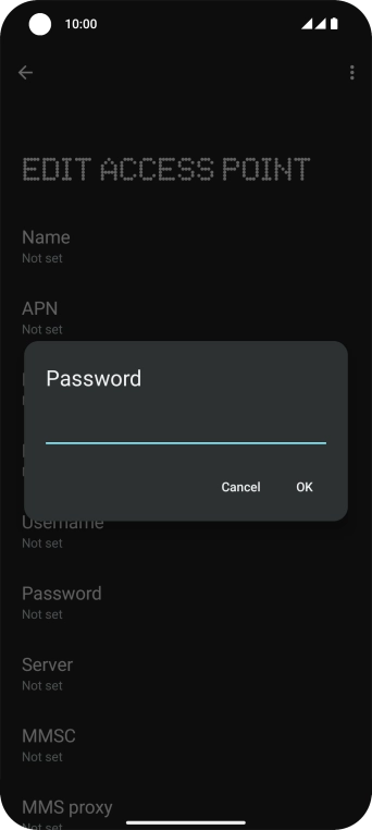 Key in password and press OK.