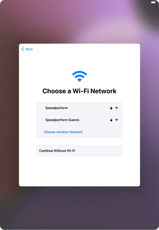 Press the required WiFi network. Press the required WiFi network.