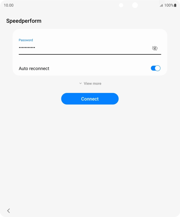 Key in the password for the WiFi network and press Connect.