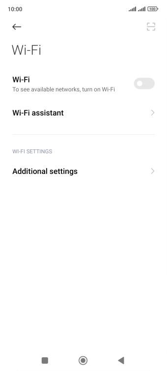 Press the indicator next to 'Wi-Fi' to turn on the function.