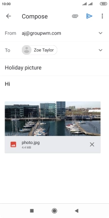 Press the send icon when you've finished your email.
