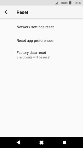 Press Factory data reset.