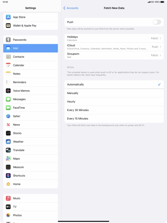 If you turn off the function, press the required setting.