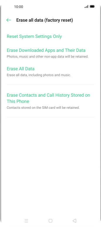 Press Erase All Data.