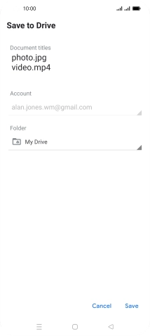 Press the field below 'Folder' and go to the required folder.