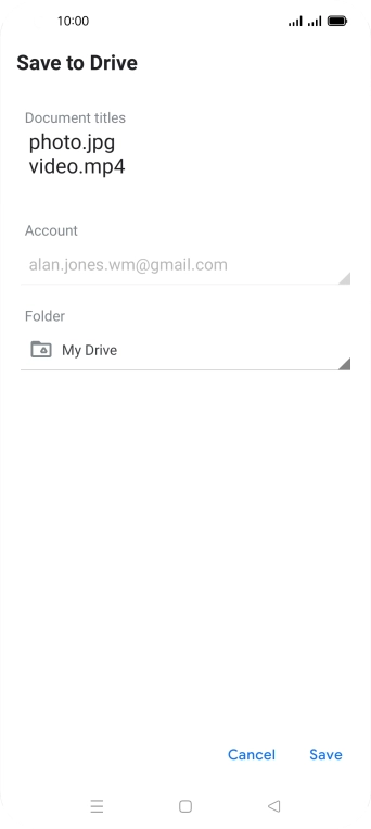 Press the field below 'Folder' and go to the required folder.
