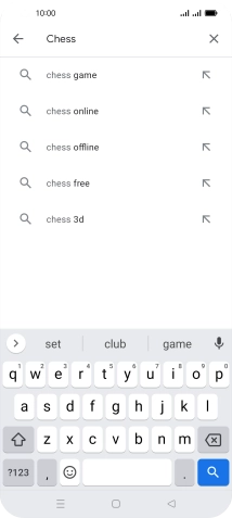 Key in the name or subject of the required app and press the search icon.