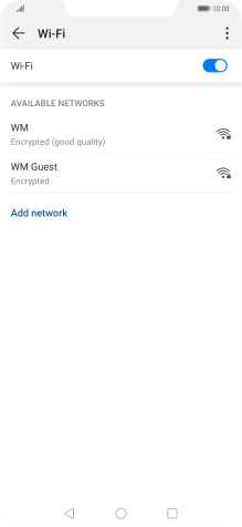 Press the required WiFi network.
