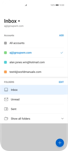 Press the required email account.