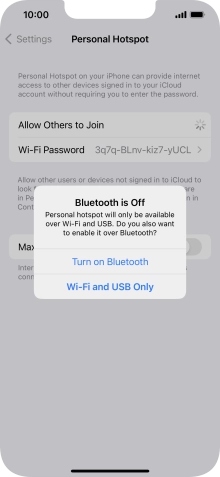 If WiFi is turned on, press Wi-Fi and USB Only.