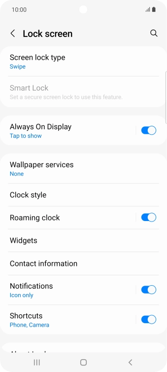 Press Screen lock type.