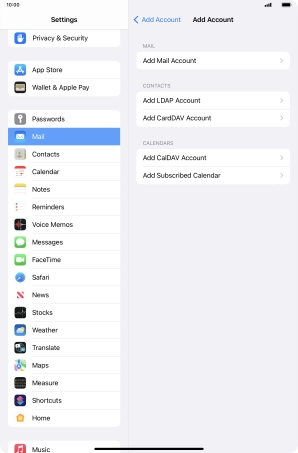 Press Add Mail Account.