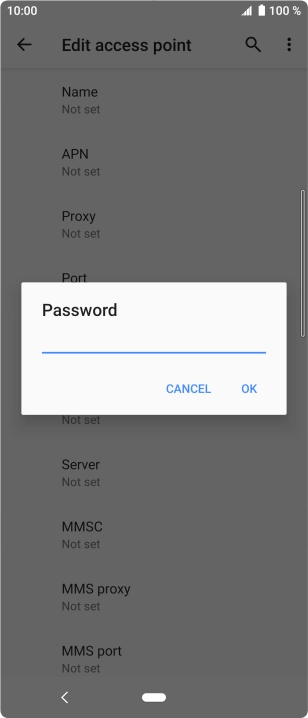 Key in password and press OK.