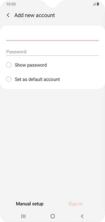 Press Password and key in the password for your email account.