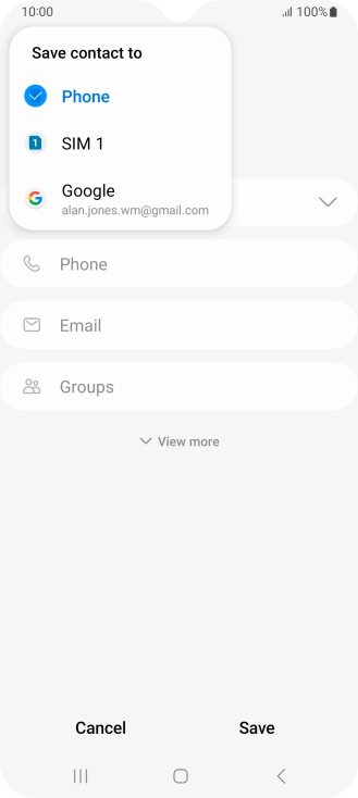 Press the required Google account.