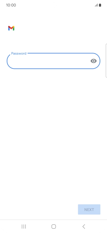 Press the field below 'Password' and key in the password for your email account.