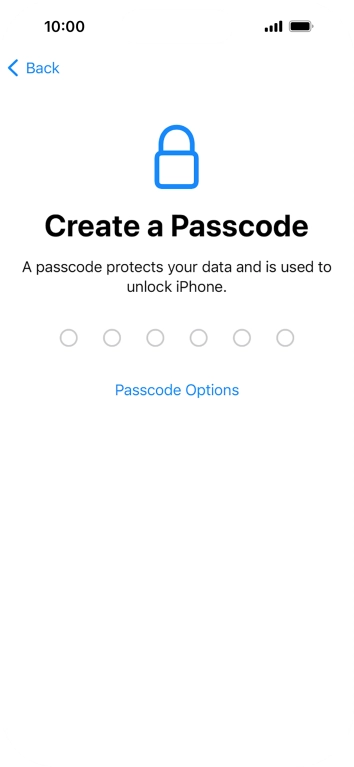 Press Passcode Options.