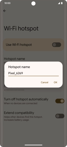 Key in the required WiFi hotspot name and press OK.