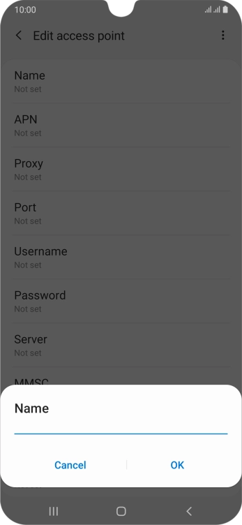 Key in O2 UK Internet and press OK.